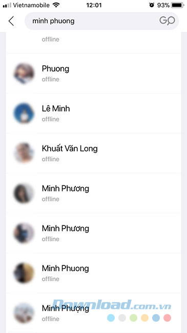 Chọn bạn bè muốn quan tâm