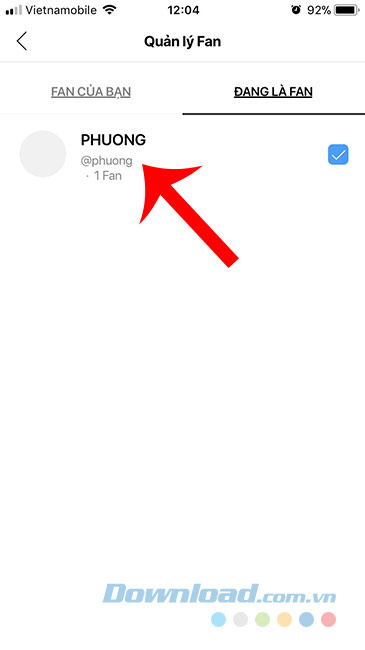 Danh sách bạn bè được quan tâm