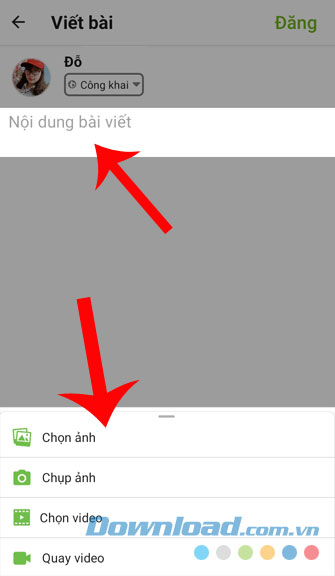 Nhập nội dung mà mình muốn đăng
