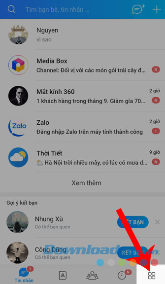Nhấn vào mục Thêm