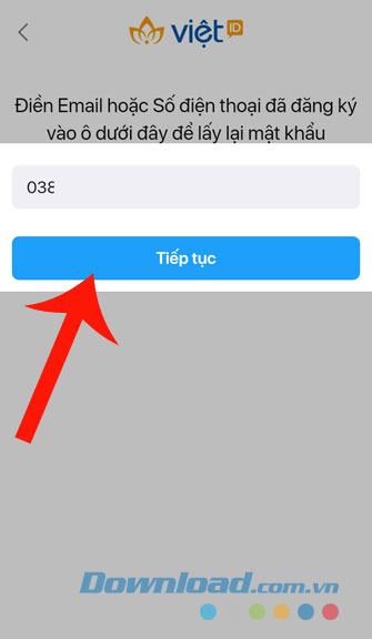 Nhập lại số điện thoại