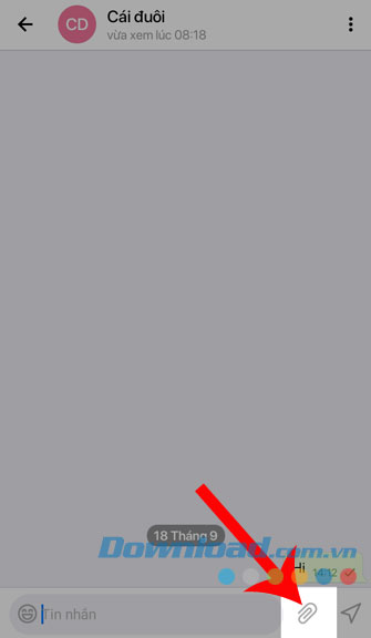 Nhấn vào mục đính kèm