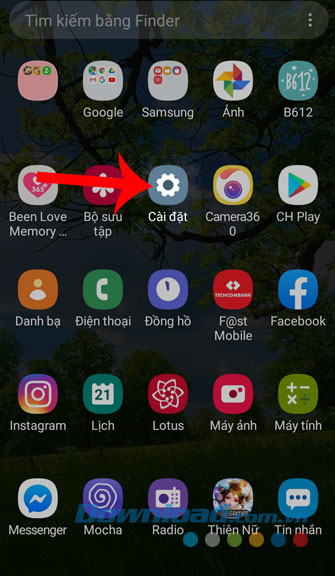 Mở phần Cài đặt trên điện thoại lên