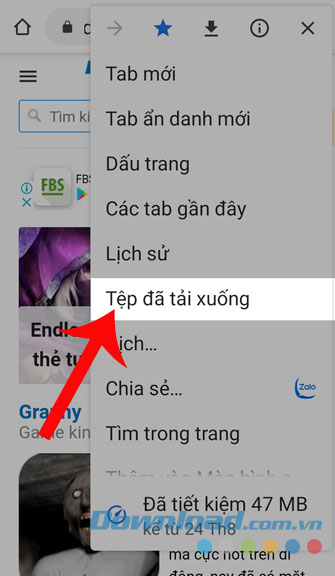Chọn Tệp đã tải xuống
