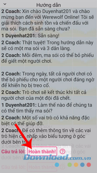 Nhấn Hoàn thành