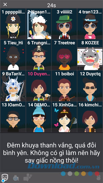 Trò chơi bắt đầu vào ban đêm và Ma Sói bắt đầu đi giết người