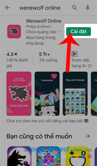 Nhấn nút Cài đặt