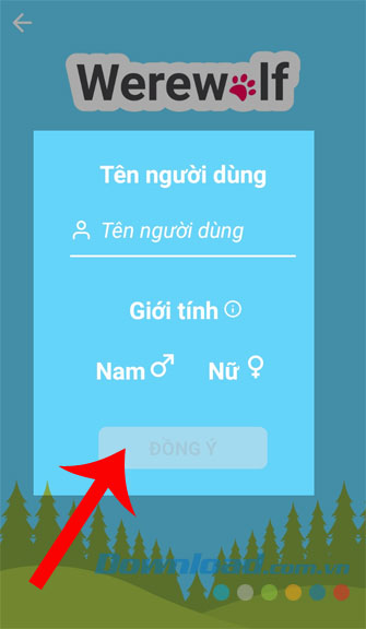 Đặt tên tài khoản và thiết lập giới tính