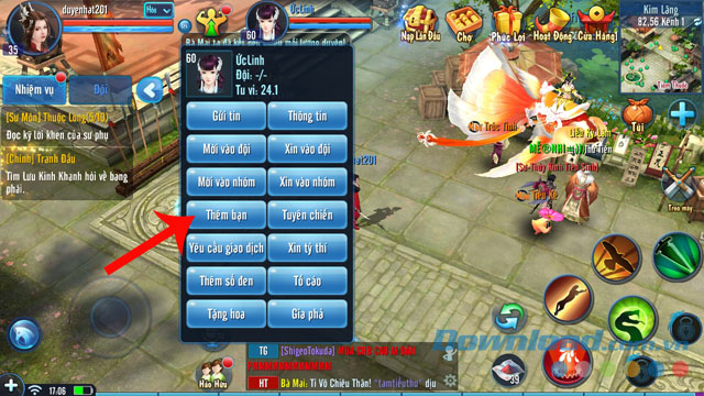 Nhấn nút Thêm bạn