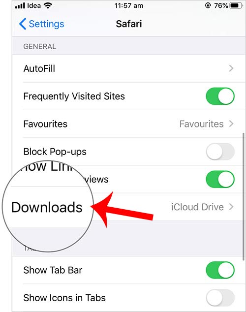 Chọn vào Downloads