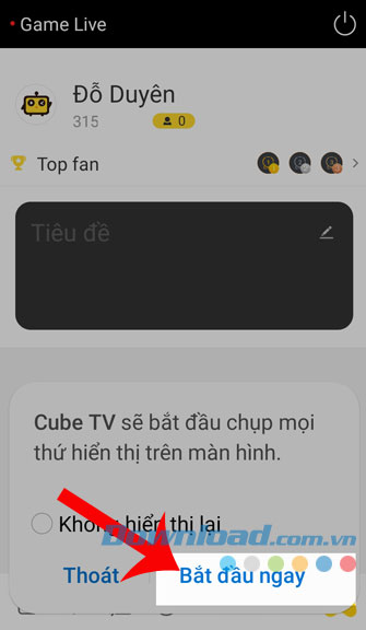 Nhấn Bắt đầu ngay