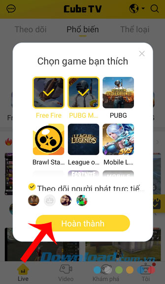 Chọn game mình yêu thích