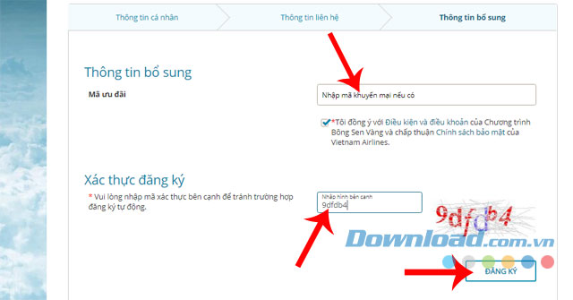 Điền thông tin bổ sung