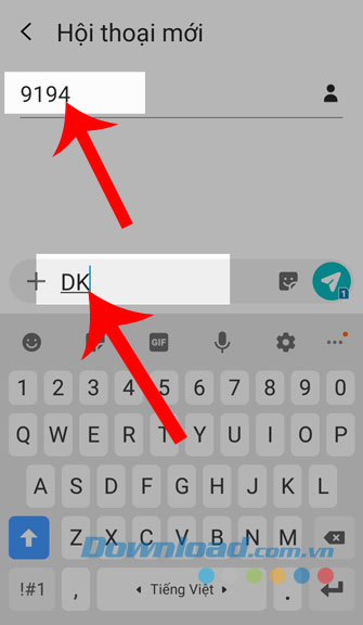 Nhắn tin đăng ký sử dụng dịch vụ