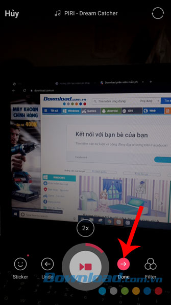 Thả tay ra và nhấn vào mũi tên sang phải