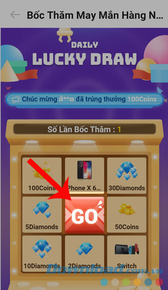 Nhấn nút Go