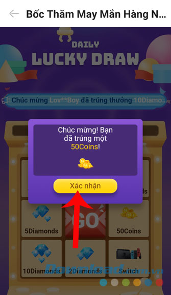 Nhấn nút Xác nhận