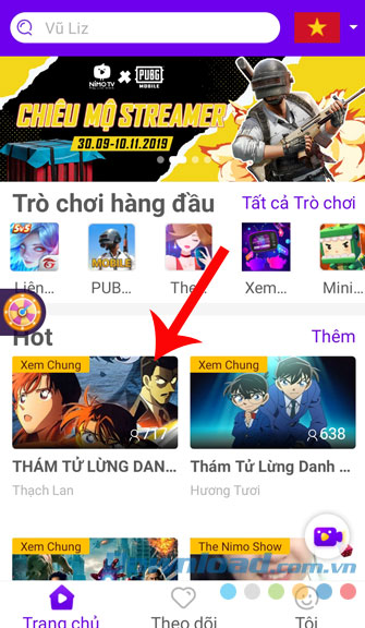 Nhấn vào xem một video bất kỳ