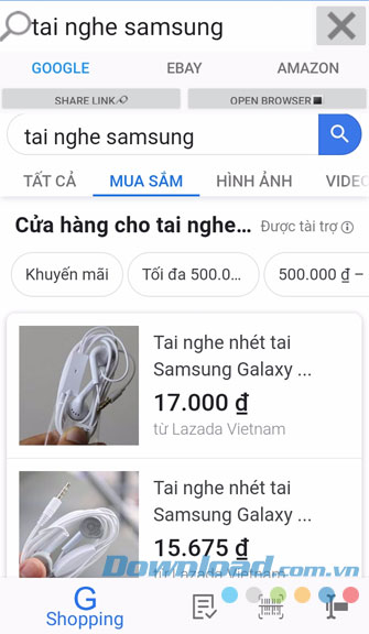 Kết quả sau khi tìm kiếm