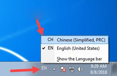 Nhấn vào biểu tượng ngôn ngữ và chọn tiếng Trung