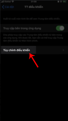 Chạm vào Tùy chỉnh điều khiển