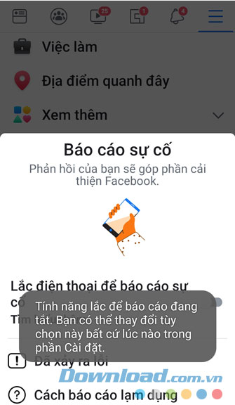Thông báo đã hủy tính năng thành công