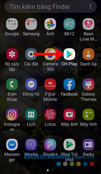 Mở ứng dụng CH Play lên 