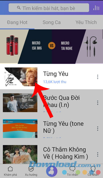 Mở bài hast mà mình muốn thu âm