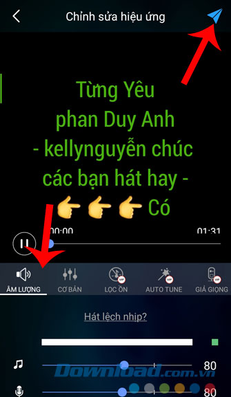 Chỉnh sửa hiệu ứng âm thanh 