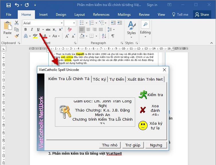 Phần mềm kiểm tra lỗi tiếng Việt VCatSpell 