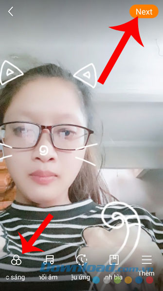 Thiết lập các tính năng của video, sau đó nhấn Next