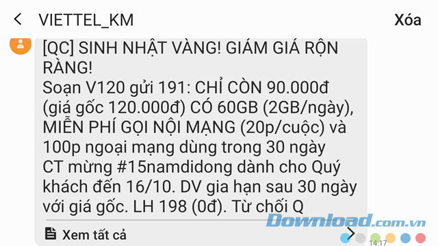 Tin nhắn khuyến mại