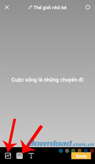 Nhấn vào thư viện ảnh hoặc hình vuông