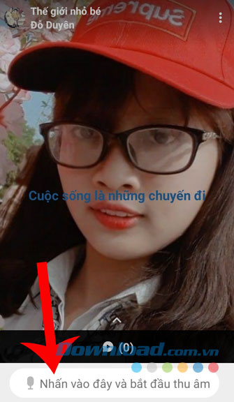 Chạm vào nút Nhấn để thu âm