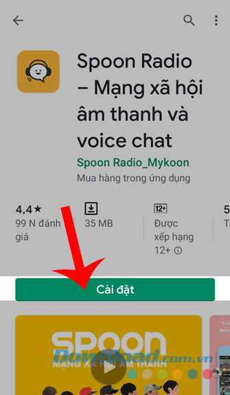 Nhấn vào Cài đặt