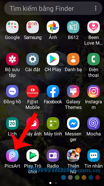 Mở ứng dụng PicsArt