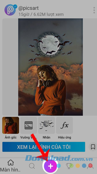 Nhấn vào biểu tượng dấu cộng