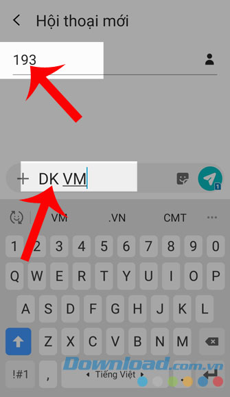 Nhắn tin đăng ký dịch vụ