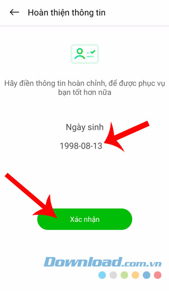 Thiết lập ngày sinh