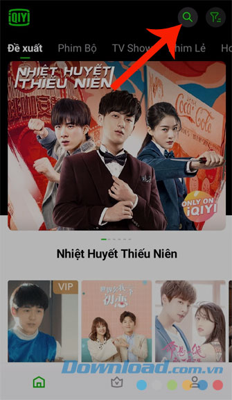 Nhấn vào biểu tượng tìm kiếm