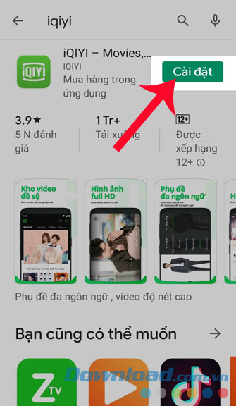 Nhấn Cài đặt