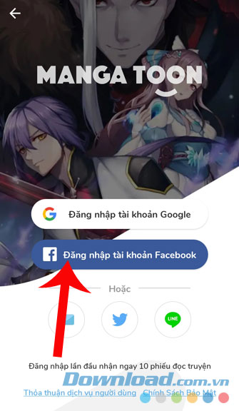 Chọn hình thức đăng nhập