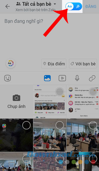Bật công tắc tại mục Aa