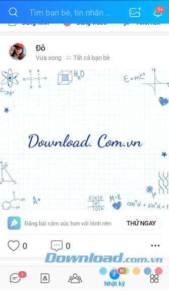 Bài viết sau khi được đăng trên Nhật ký Zalo