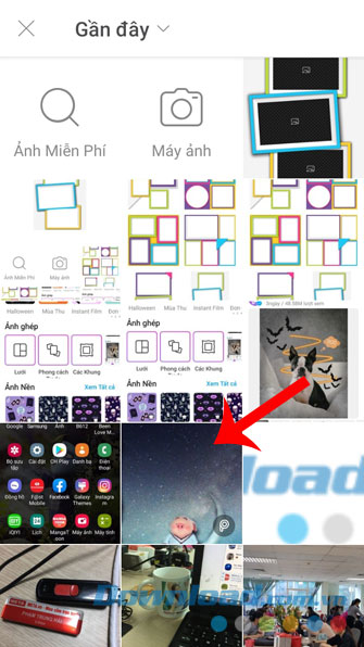 Chọn ảnh muốn ghép