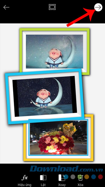 Thực hiện với các khung hình còn lại