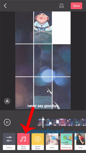 Nhấn vào mục Music Library