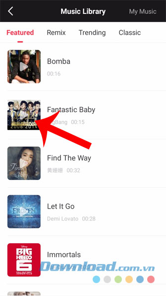 Chọn đoạn nhạc