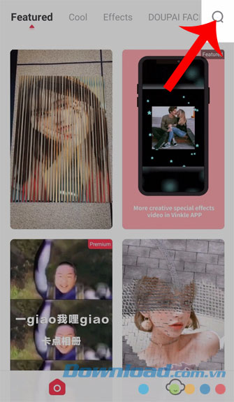 Nhấn vào biểu tượng kính lúp