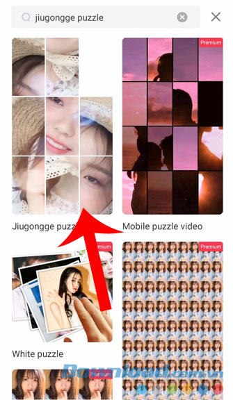 Chọn hiệu ứng Jiugongge puzzle